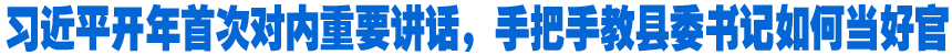 習(xí)近平開(kāi)年首次對(duì)內(nèi)重要講話，手把手教縣委書(shū)記如何當(dāng)好官