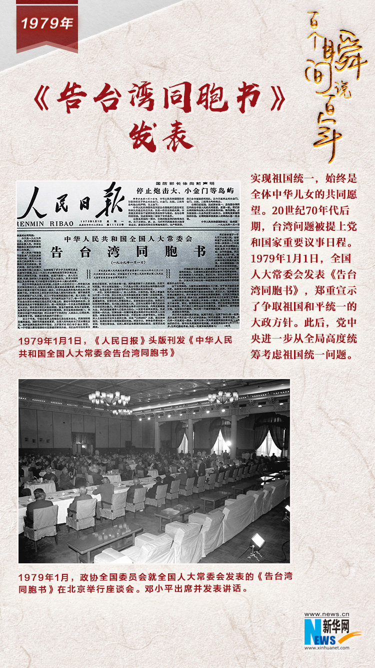 1979，《告臺灣同胞書》發(fā)表