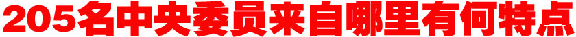 205名中央委員來自哪里？有何特點？