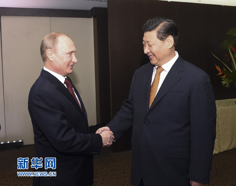 7月14日，國家主席習近平在巴西福塔萊薩會見俄羅斯總統(tǒng)普京。新華社記者李學仁攝