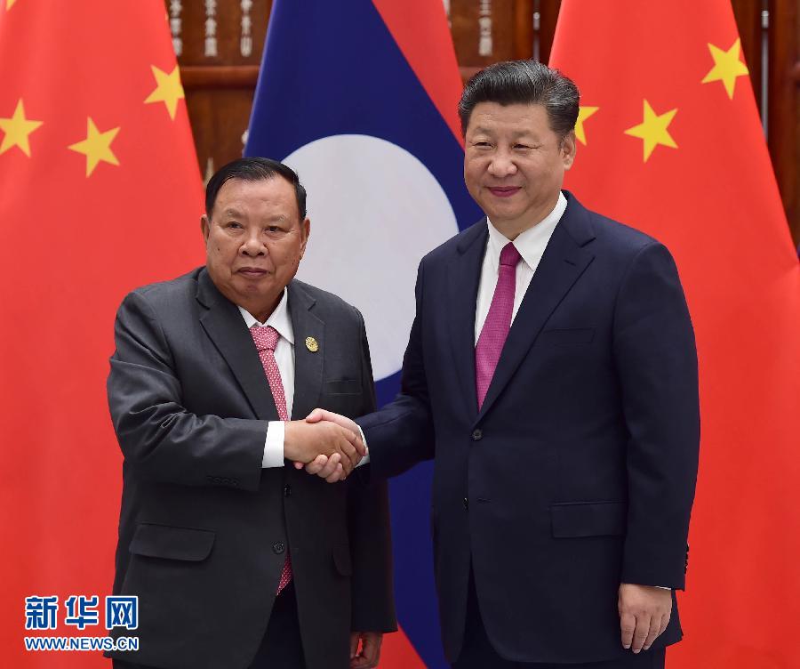 9月2日，國家主席習(xí)近平在杭州會(huì)見老撾國家主席本揚(yáng)。新華社記者張鐸攝