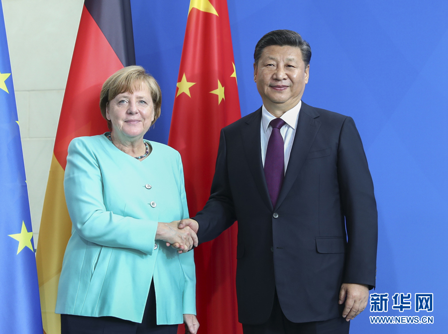7月5日，國家主席習(xí)近平在柏林同德國總理默克爾舉行會談。新華社記者謝環(huán)馳攝
