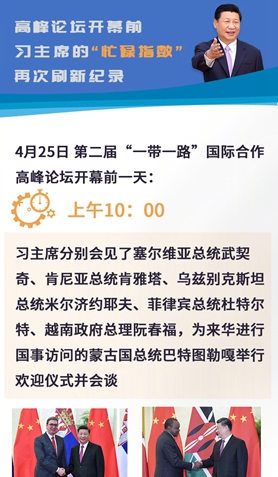 高峰論壇開幕前，習(xí)主席的“忙碌指數(shù)”再次刷新紀(jì)錄